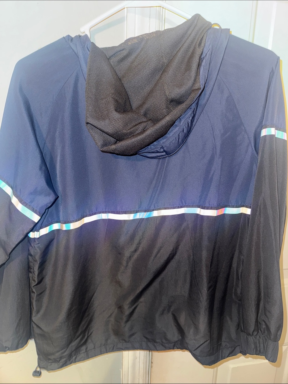 Kids Navy and Black Zyia Windbreaker Jacket with Reflective Trim - Picture 4 of 4